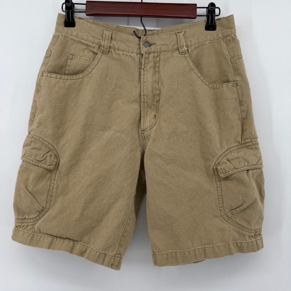 Kavu Cargo Shorts Mens 30 Khaki Tan Hemp Cotton Blend Utility Gorpcore Outdoor